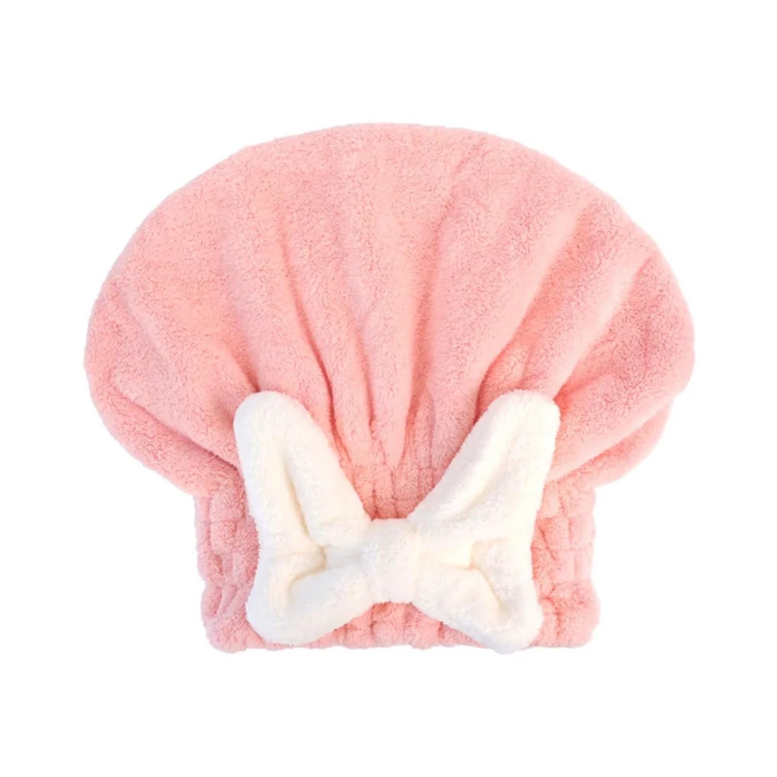 LUYSGBXR Hair Towel Hair Drying Cap Microfiber Super Absorbent Quick Dry With Bow Knot Elastic Band Turban Wrap For Women Bath Spa Travel(Pink)