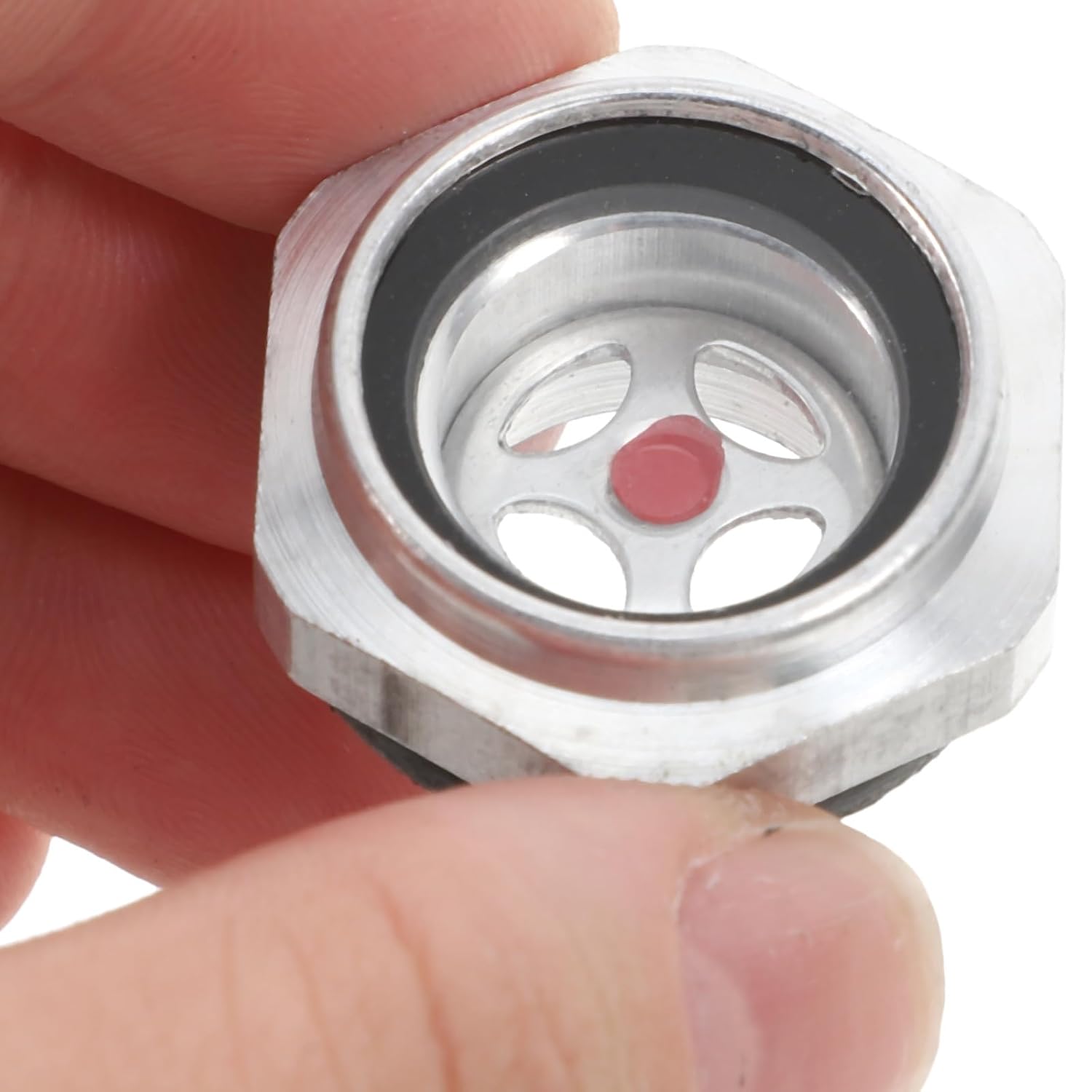 5pcs Aluminum Liquid Level Gauge with Glass for Air Compressor and Pump, Male Thread Oil Window, Easy Installation, Reliable Performance for Automotive Industry