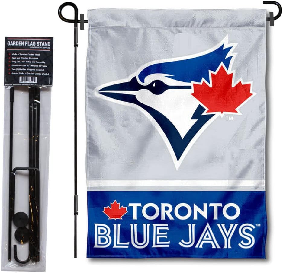 Toronto Blue Jays Garden Flag with Stand Holder