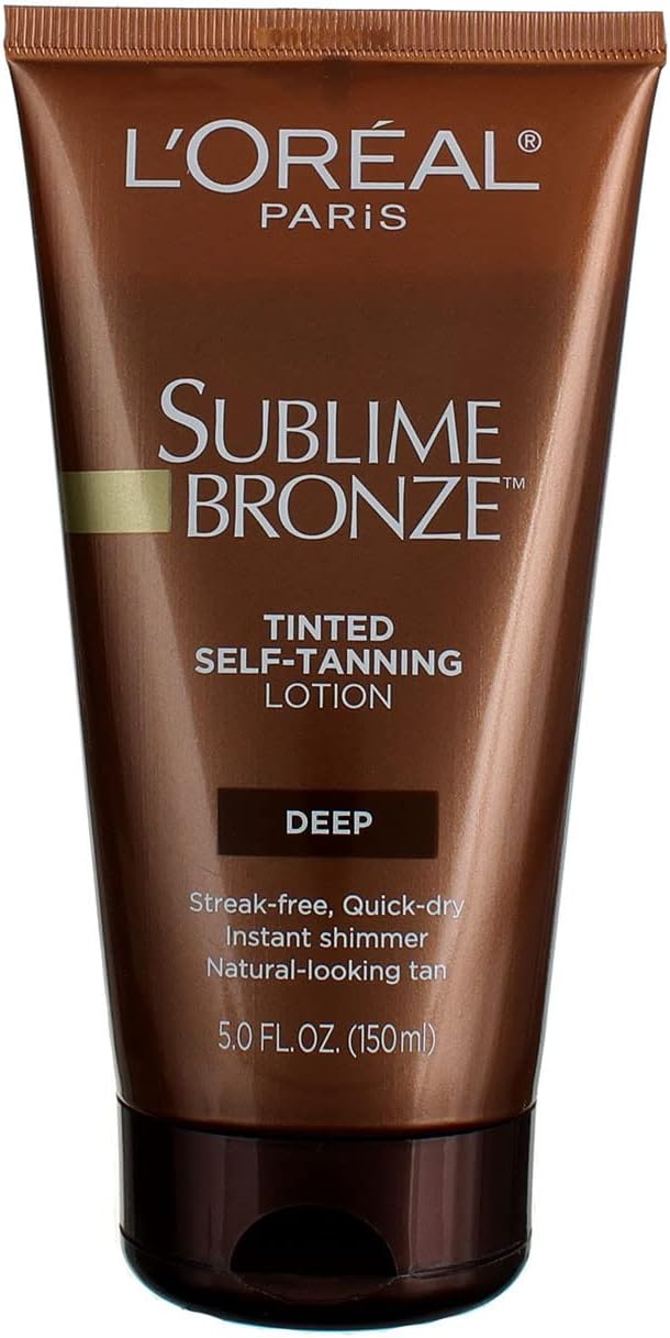 L'oreal Paris Sublime Bronze Tinted Self-tanning Lotion, Deep Natural Tan, 5-fluid Ounce (With Vitamin E) 2 Pack
