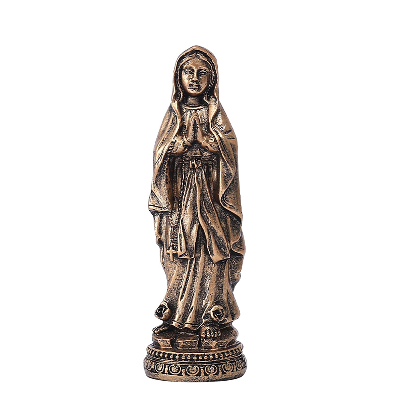 Tsophreniq Intricately Carveds Praying Mother Resins VirginMary Sculpture Statue for Interior Accent Resins Art Sculpture