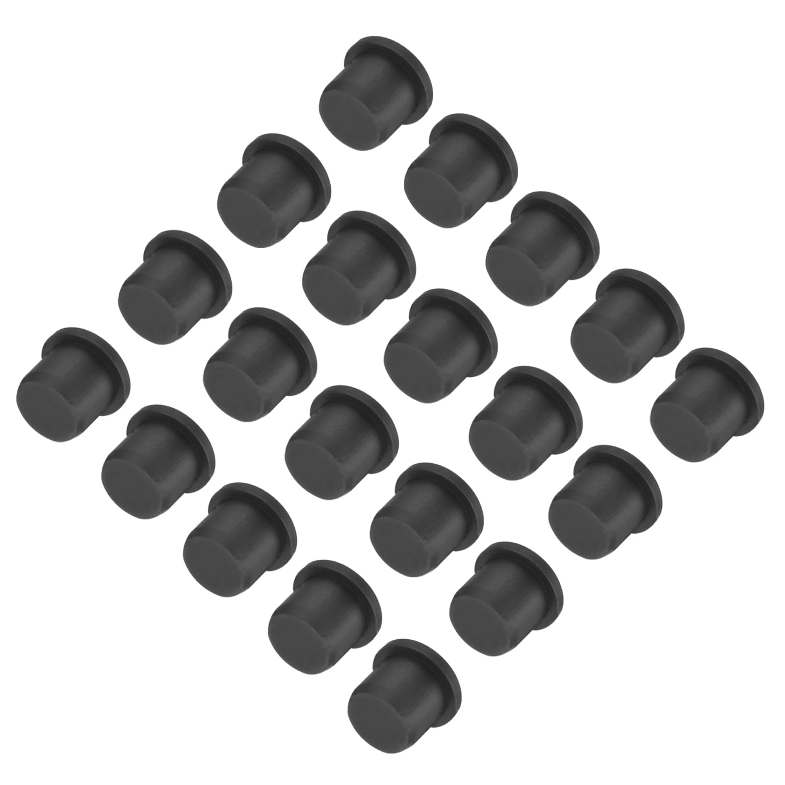 uxcell High Temp Silicone Plug Mount Dia 12.5mm/0.49 inch t Shaped Rubber Stopper Hole Plugs for Powder Coating Plating Waterproof Plugs Sealing Plugs Black Pack of 36(OD 15mm)
