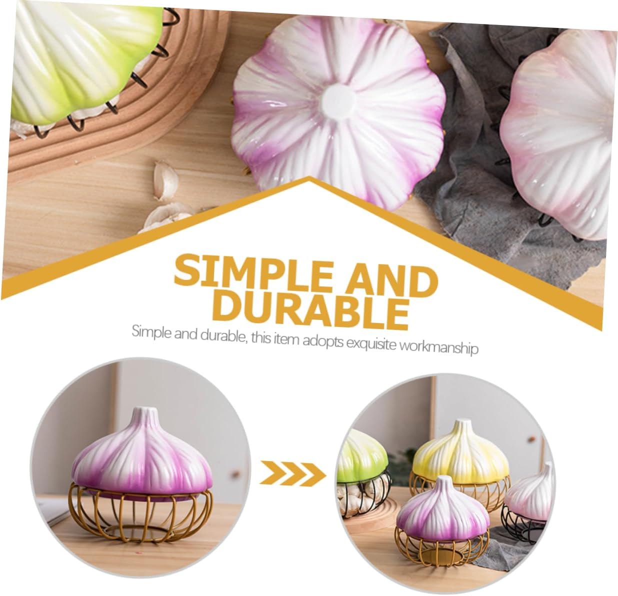 Garlic Keeper Household Egg Basket Kitchen Garlic Container Rustic Storage Solution