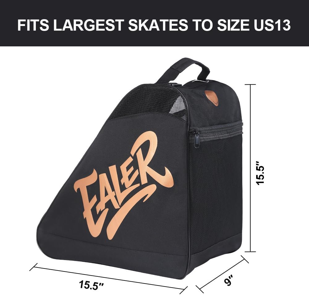 EALER Heavy-Duty Waterproof Skate Bag with Adjustable Shoulder Strap – Fits Ice Hockey, Inline, Roller & Quad Skates,Kids & Adults