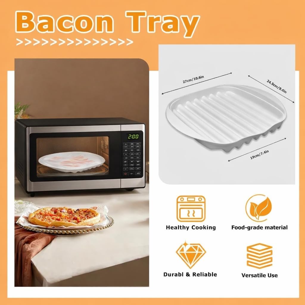 Microwave Bacon Cooker, Efficient Oil Draining Design For Crispy Bacon