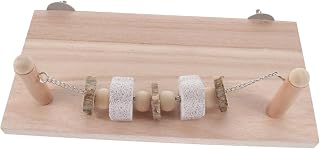 WOONEKY Corda Papagaio Trampolim Brinquedo De Dentição Brinquedos De Dentição Periquito Balanço Acessórios Para Papagaio Pássaro Poleiro Suporte Papagaio Brinquedo De Mastigar Madeira