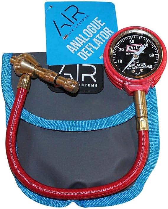 ARB ARB505 Deflator Kit 10-60 PSI Tire Pressure Gauge Rapid Air Down Offroad Kit With Recovery Gear Pouch (PSI)