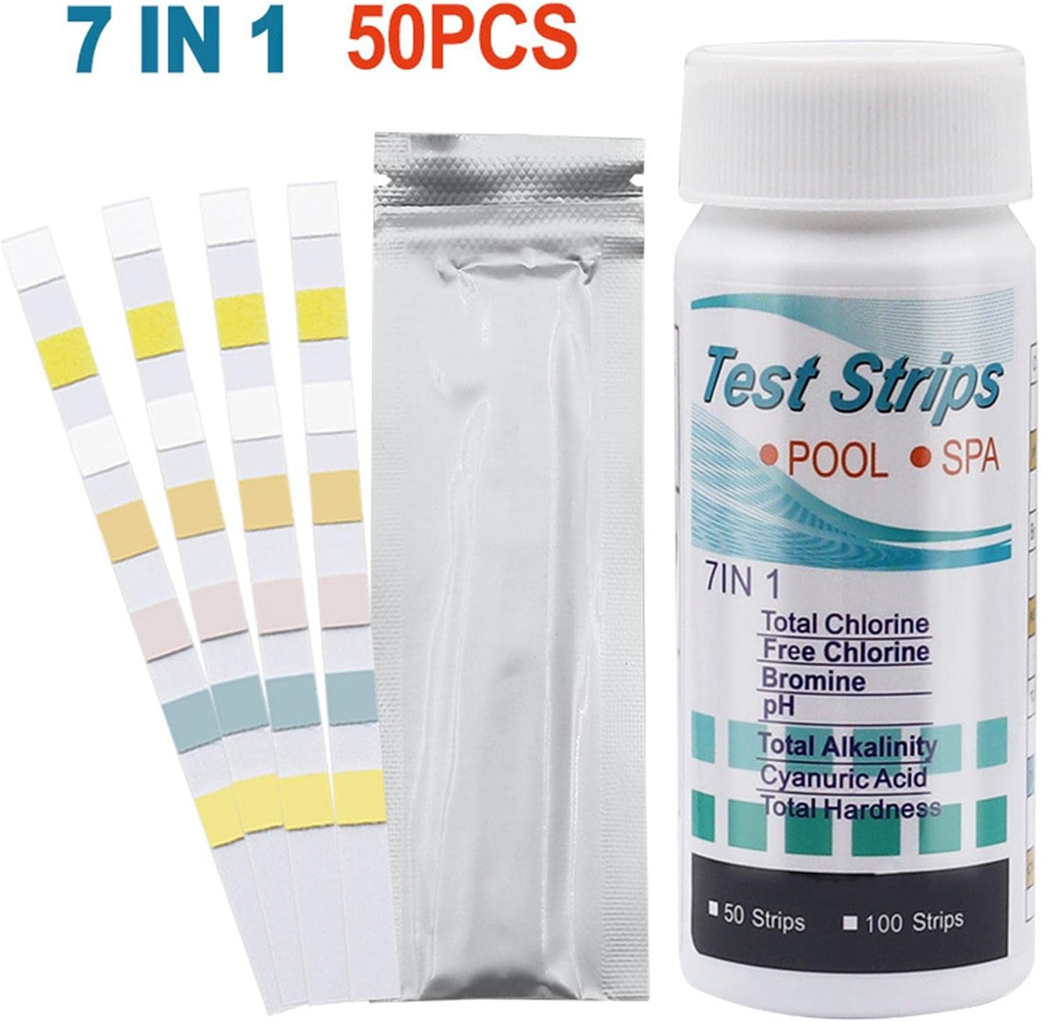 3xPool Test Strips Quick and Accurate for Swimming Pool Household Water 50Pcs