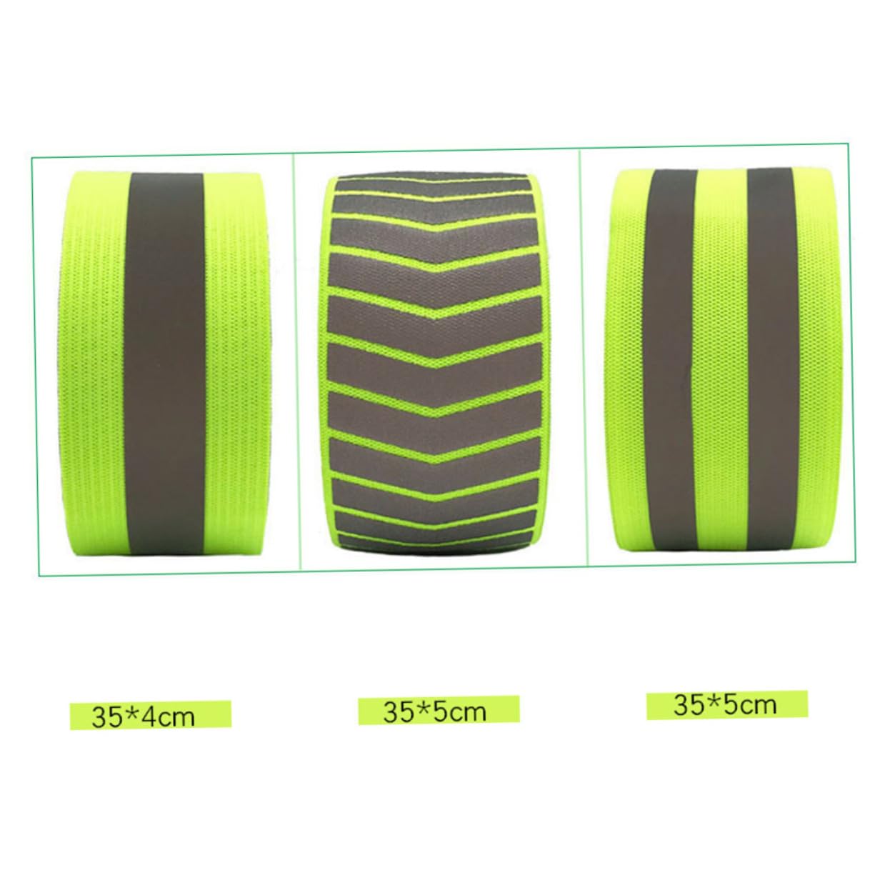 Abaodam 6Pcs Reflective Fluorescent Wristbands for Night Activities Arm Bands for Running Hiking and Outdoor Adventures Green