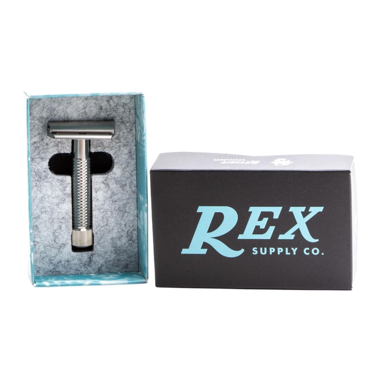 Rex Supply Co. Sentry Slant Rasoio di sicurezza inclinato in tre pezzi in acciaio inossidabile a doppio taglio | Rasoio di sicurezza inclinato di alta qualità per una rasatura profonda e confortevole