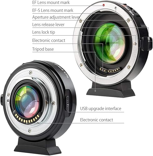 Vista 48 de VILTROX EF-FX1 Pro Adaptador de montaje de lente Anillo convertidor de enfoque automático compatible con lente Canon EF/EF-S a cámara Fuji X-Mount