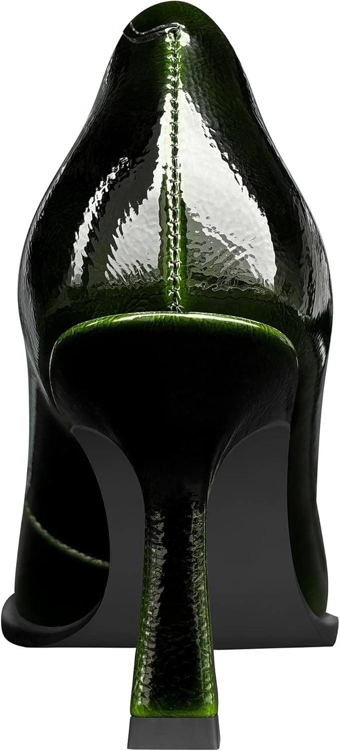 XINIUNIU High Heels for Women Pumps Gradient Patent Stiletto Kitten Heeled 3.25 Inches Closed Pointed Toe Ombre Formal Sexy Fashion Dress Wedding Shoes