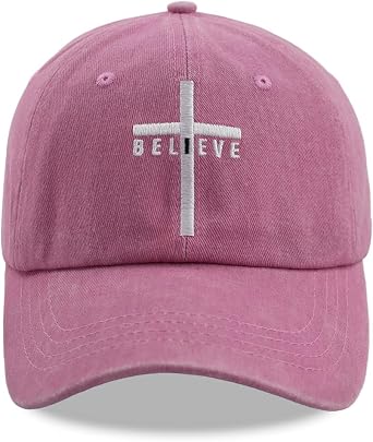 Christian Jesus Believe Hat, Embroidered Adjustable Cotton Religious Baseball Cap