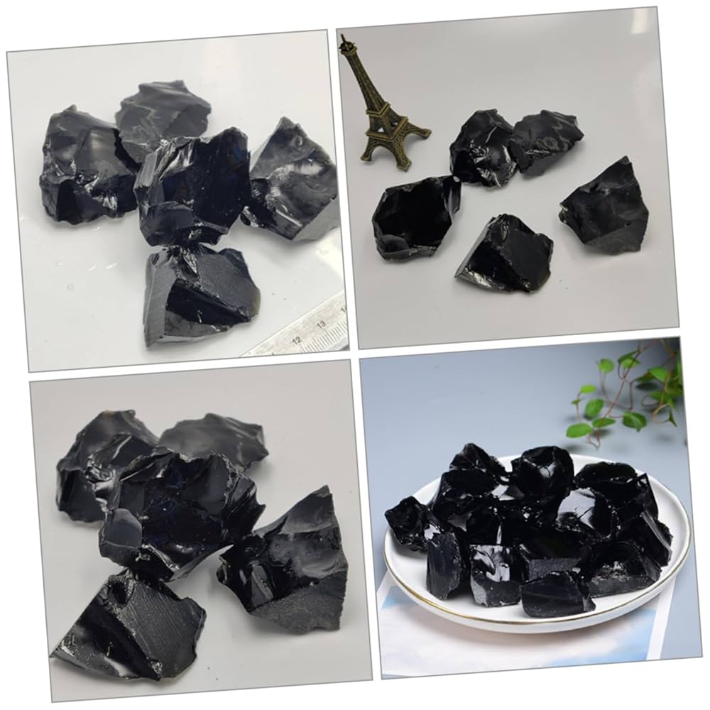 Amazon.co.jp: 5黒曜石黒曜石天然の装飾品黒曜石石の装飾品