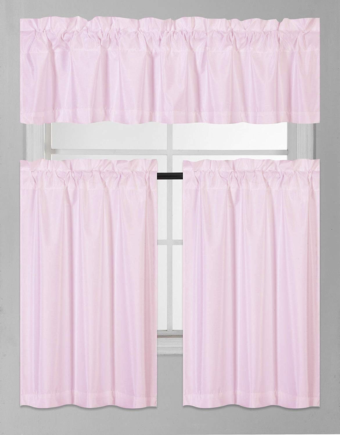 Pink Curtains With Valance Curtains & Drapes