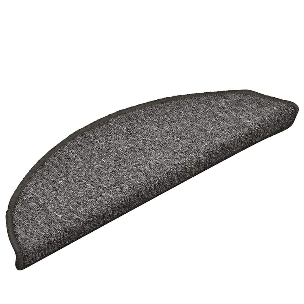 Tapis d'escalier intérieur en bois antidérapant et lavable | Gris foncé 56x17x3cm
