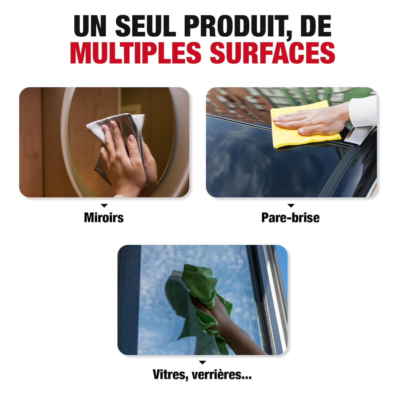 SPADO - Nettoyant vitre - Multi surfaces - Sans traces - Fait briller - Séchage rapide - Contact surfaces alimentaire - flacon 100% recyclé - 750 ML - Fabrication française