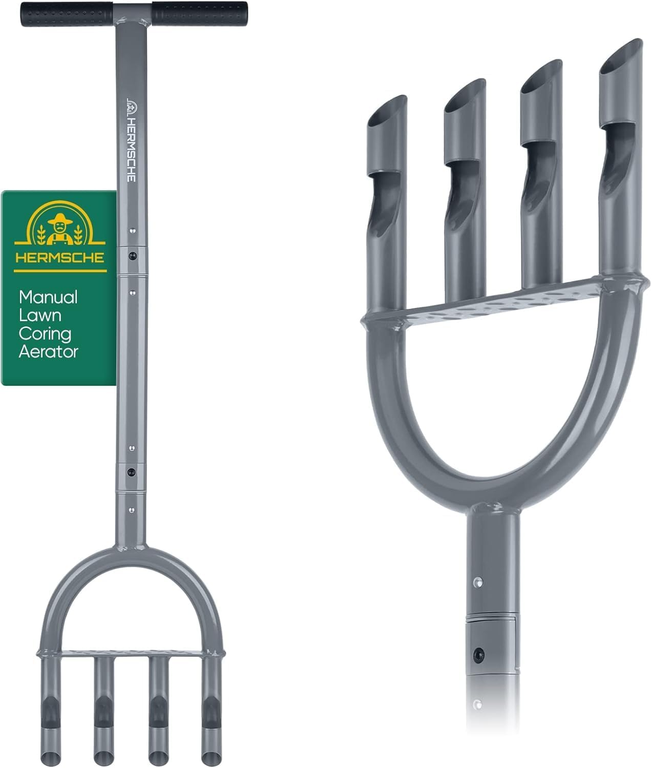 Lawn Aerator Coring Tool Manual Plug Core Aerators Lawn Aeration with Slope Top 4 Half-Open Slot Hollow