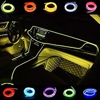 Vista 8 de ABALDI Alambre electroluminiscente para decoración interior de automóvil (9 pies, azul hielo)