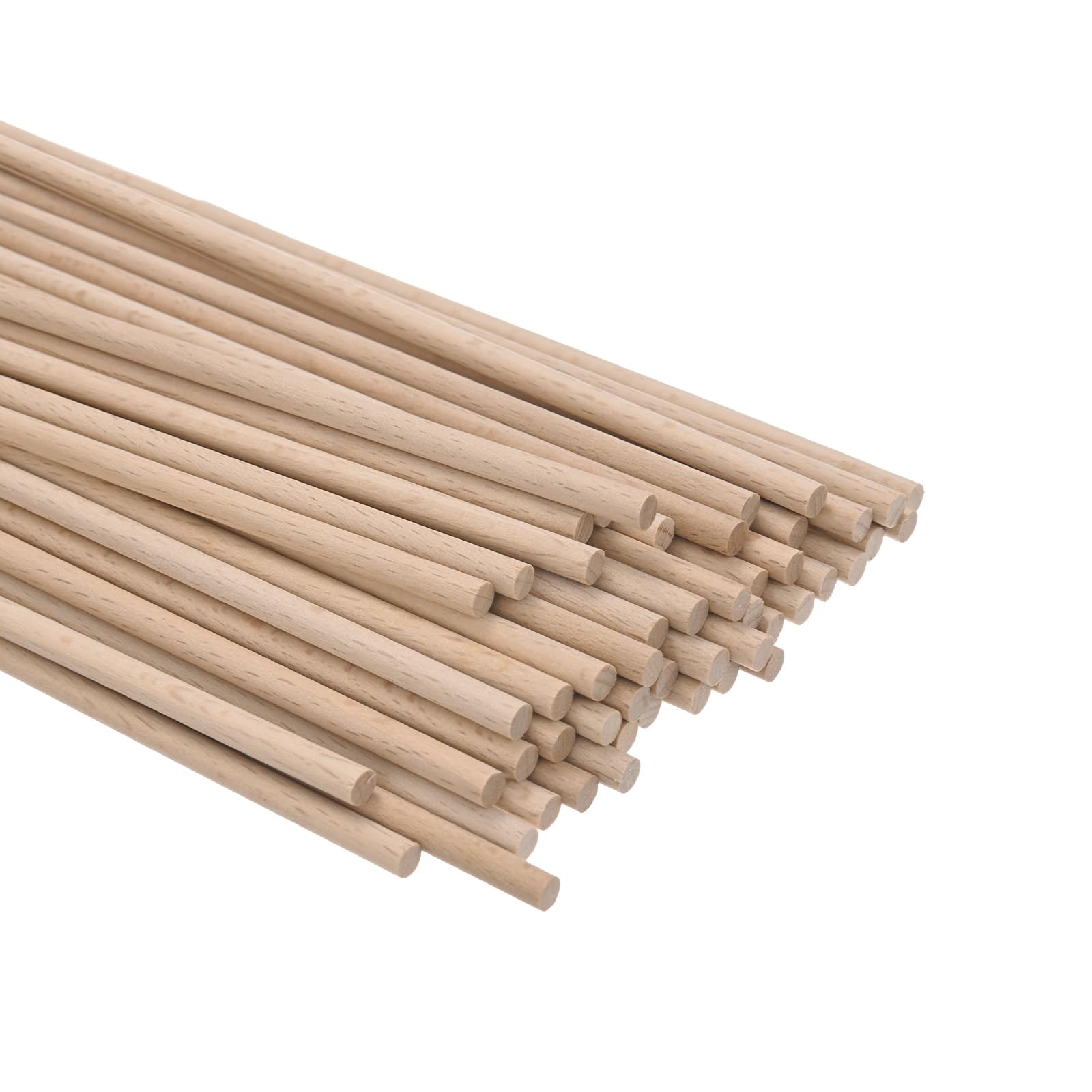 M METERXITY 50-Pack Dowel Rods Wood Sticks, 13/64 x 12 Inch Wooden Dowel Rods, Unfinished Hardwood Sticks