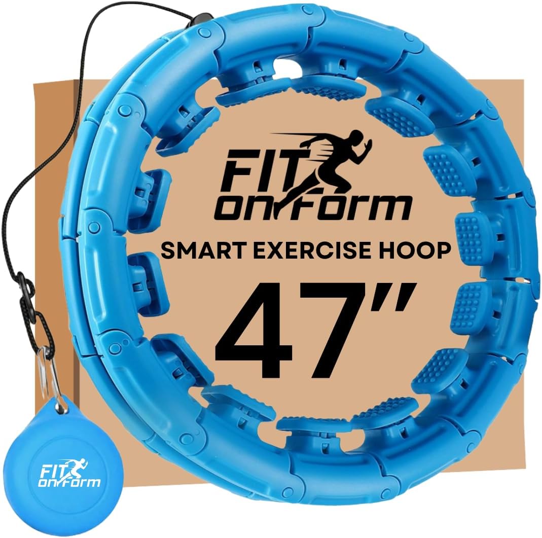 FIT ON FORM Infinity Weighted Hula Hoop for Adults Weight Loss - Smart Exercise Hola Circle Hoop for Women Abs Workout - 47 Inches