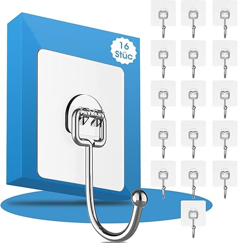 Ganchos adhesivos resistentes de 44 libras (máximo), ganchos de pared inoxidables para colgar bolsos, abrigos, toallas, etc., ganchos fuertes para