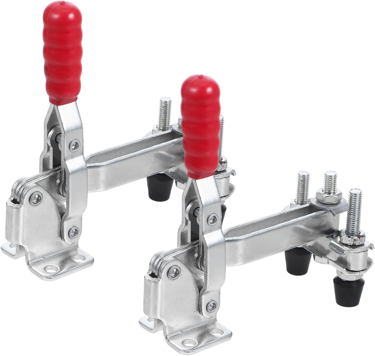 2pcs Vertical Quick Release Toggle Clamps Iron Welding Clamp for Woodworking Fixture Holding Tool Sturdy Fixed Toggle Clamping Device for Workshop