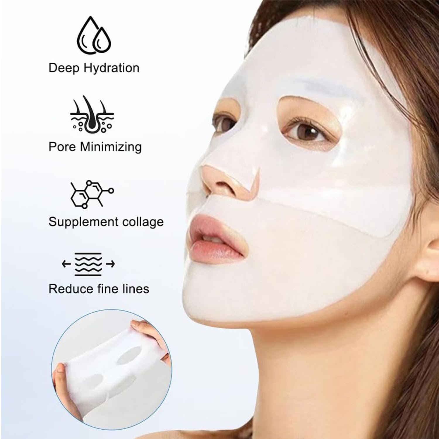 Vityne Maske, Vityne Bio-Kollagen-Maske, Vityne Deep Collagen Anti-Falten Lifting Maske, Vityne Gesichtsmaske, Bio-Collagen-Maske mit Tiefenwirkung, Overnight Gesichtsmaske (10pcs)