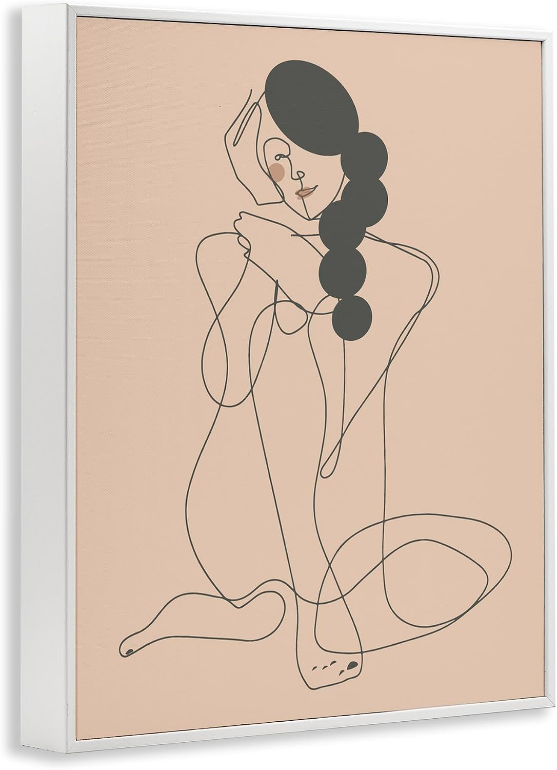 'Abstract Woman Sitting Scribble Drawing'| Framed Giclee Art