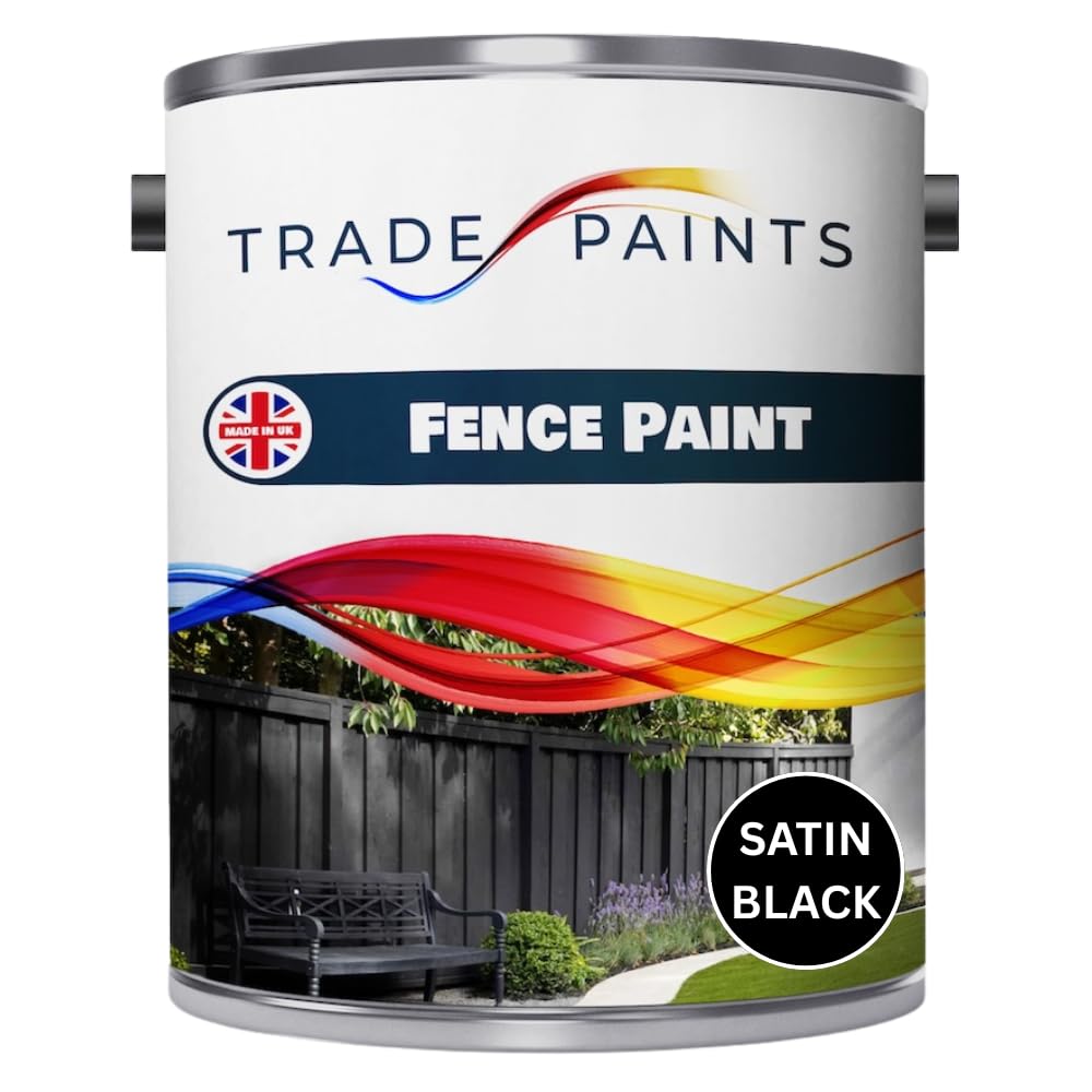 Fence Paint - Satin Black - 5L - Waterbased ECO Friendly – Durable Wood & Timber Protection – Outdoor Garden Paint