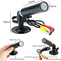 Vista 4 de Vanxse® CCTV 1/3 CCD 1000TVL HD 3.6mm Mini Bullet Security Camera Indoor Surveillance Camera with Bracket