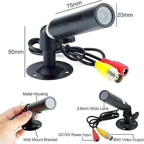 Miniatura 4 de CCTV 13 CCD 1000TVL HD 0.142 in mini cámara de seguridad bala cámara de vigilancia interior con soporte