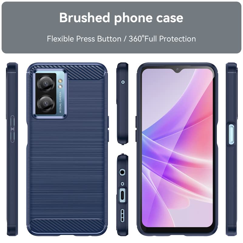 Image of Hybrid Carbon Fiber Back Case for Oppo A57 4G / A57 5G (Blue)