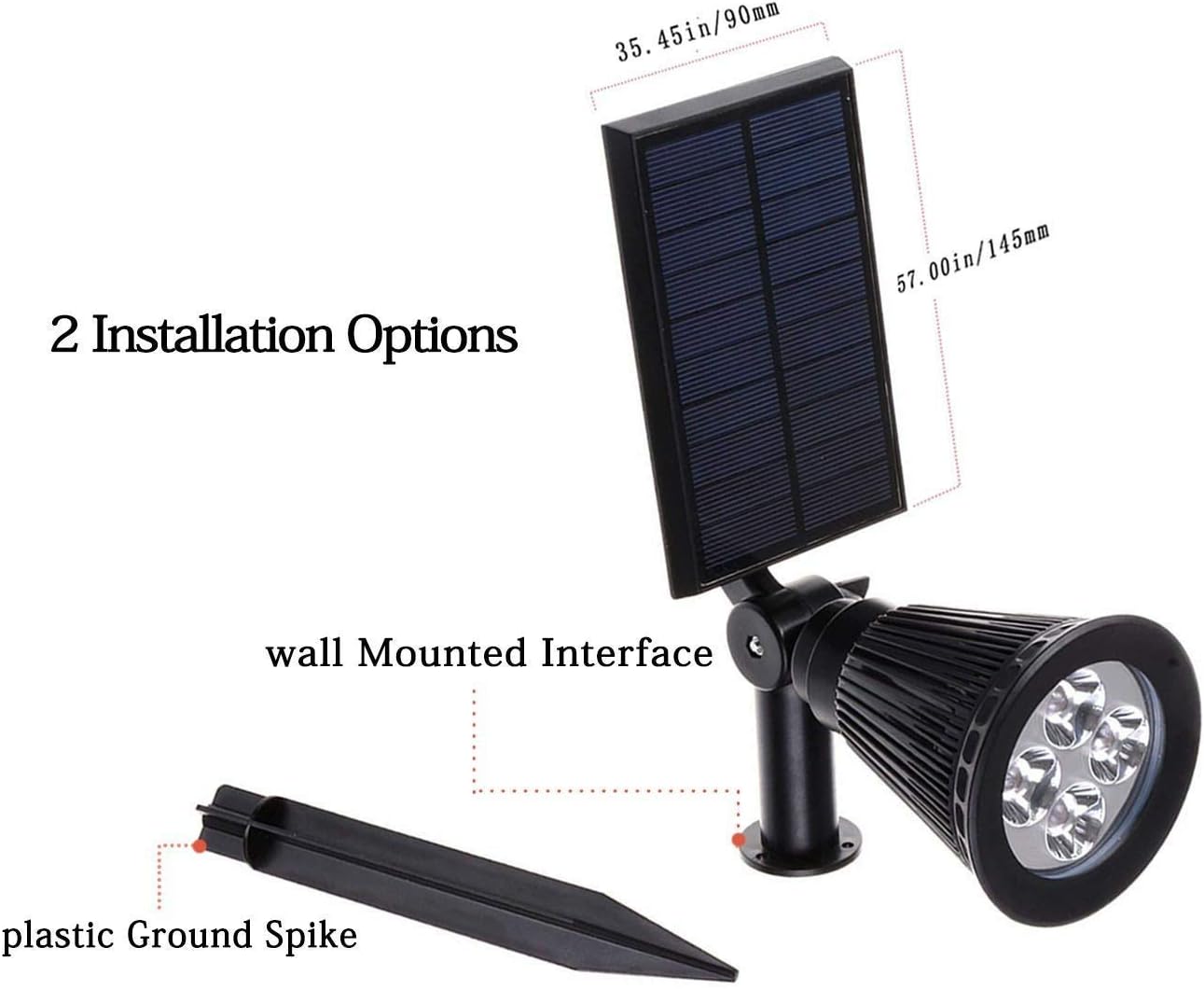 Solar LED Lights - (2 Pack) [3rd Generation] Siensync(TM) 2-in-1 Solar Powered Outdoor Spotlight (Warm White LEDs) for Landscape Lighting Waterproof Wall Light Bulb Driveway Yard Lawn Pathway Garden