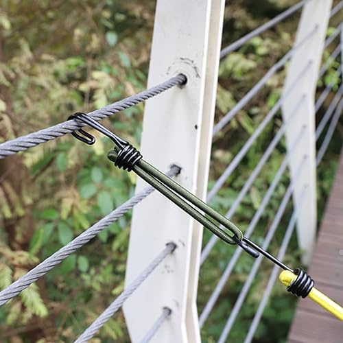 Miniatura 5 de BESPORTBLE 8 piezas de cordón elástico para tienda de campaña, gancho para cuerda de viento, hebilla de herramientas impermeable, accesorios de