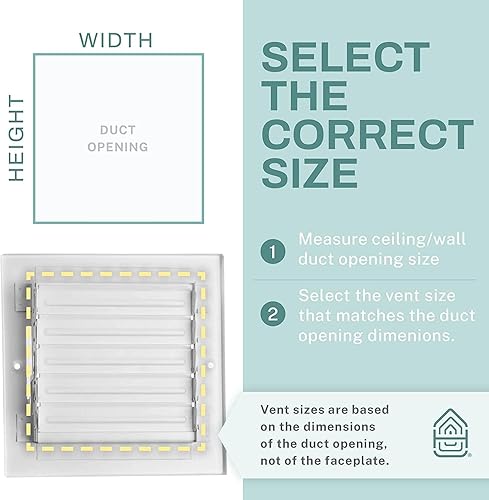 Miniatura 3 de Home Intuition Rejilla de techo  Cubiertas de ventilación de aire para techo o pared del hogar  14 x 6 pulgadas (apertura de conducto), cubierta de