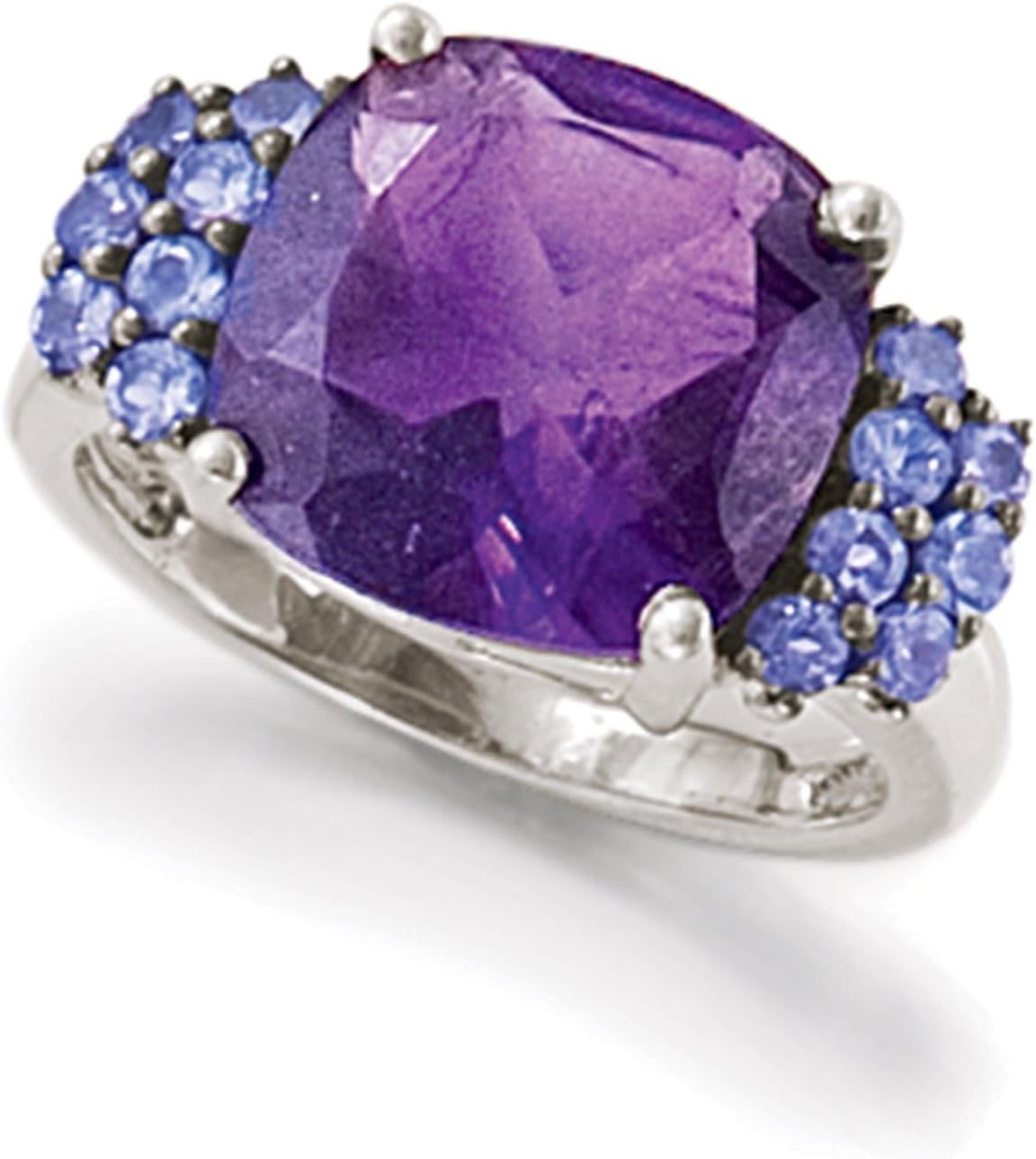 Ross-Simons 5.50 Carat Amethyst and .40 ct. t.w. Tanzanite Ring in Sterling Silver - Image 4