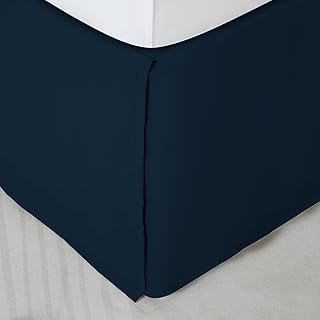 SONIVE Twin Bed Skirt,15" Drop Pleated Dust Ruffle,Classic Tailored Easy Fit Brushed Microfiber Skirts Hotel Quality Shrinkage & Fade Resistant Navy Blue