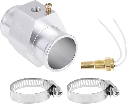 ACROPIX Kit de sensor universal de temperatura de agua de 12 V24 V, adaptador de tono plateado de 18 "NPT 1.26" 180 'F encendido - 165'F apagado