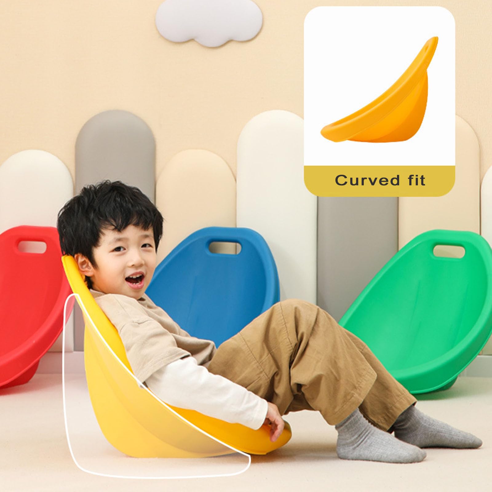 Lot de 2 chaises à bascule pour enfants, siège de sol en plastique sûr, léger, empilable, pratique pour les jeux d'enfants, chaises de salle de classe, rouge