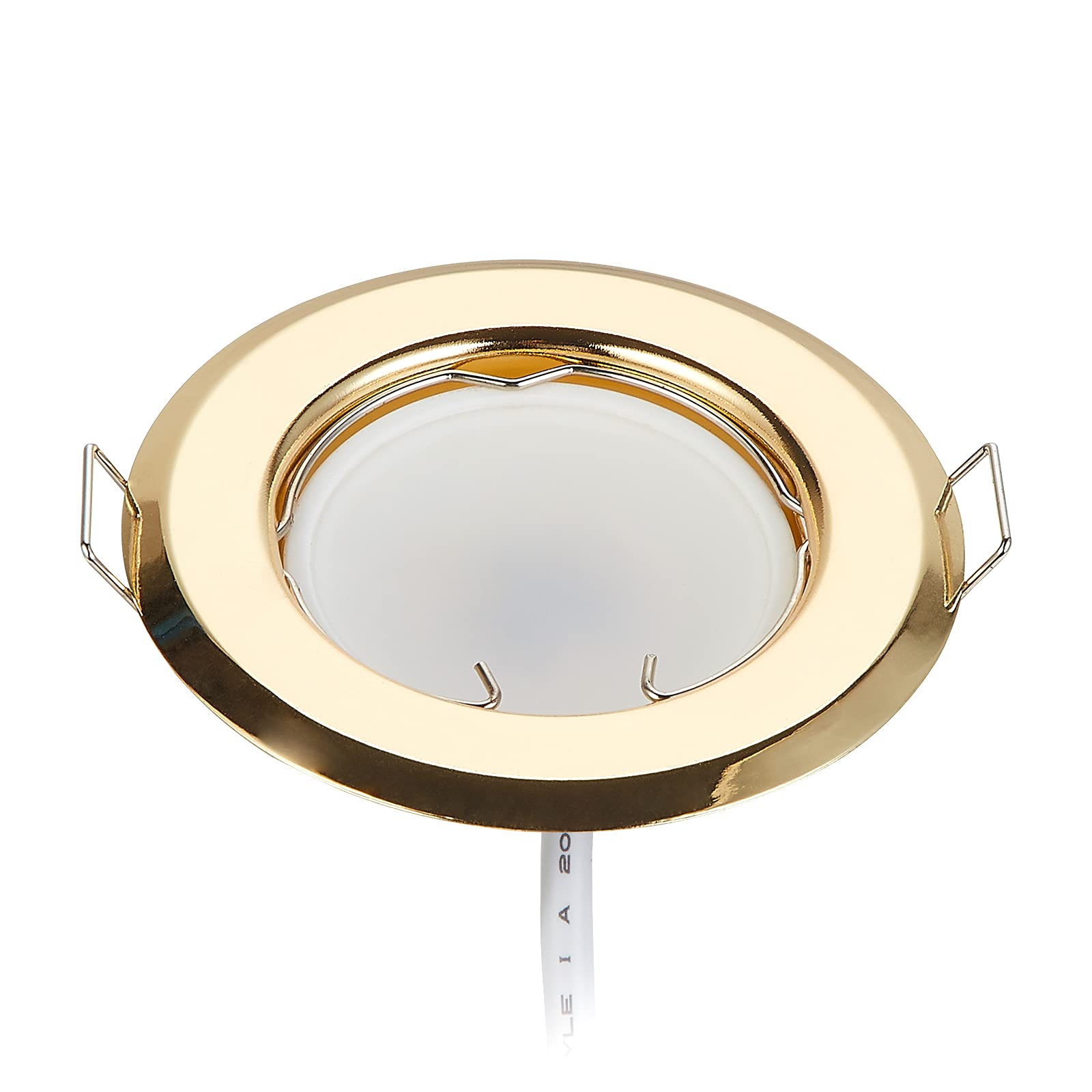 HCFEI Foco LED plano empotrable ultra plano dorado con módulo de foco LED 230 V I 3 W 320 lúmenes I ángulo de haz de 120° I regulable I 55 mm recortado I luz empotrable redonda (paquete de 3 – blanco