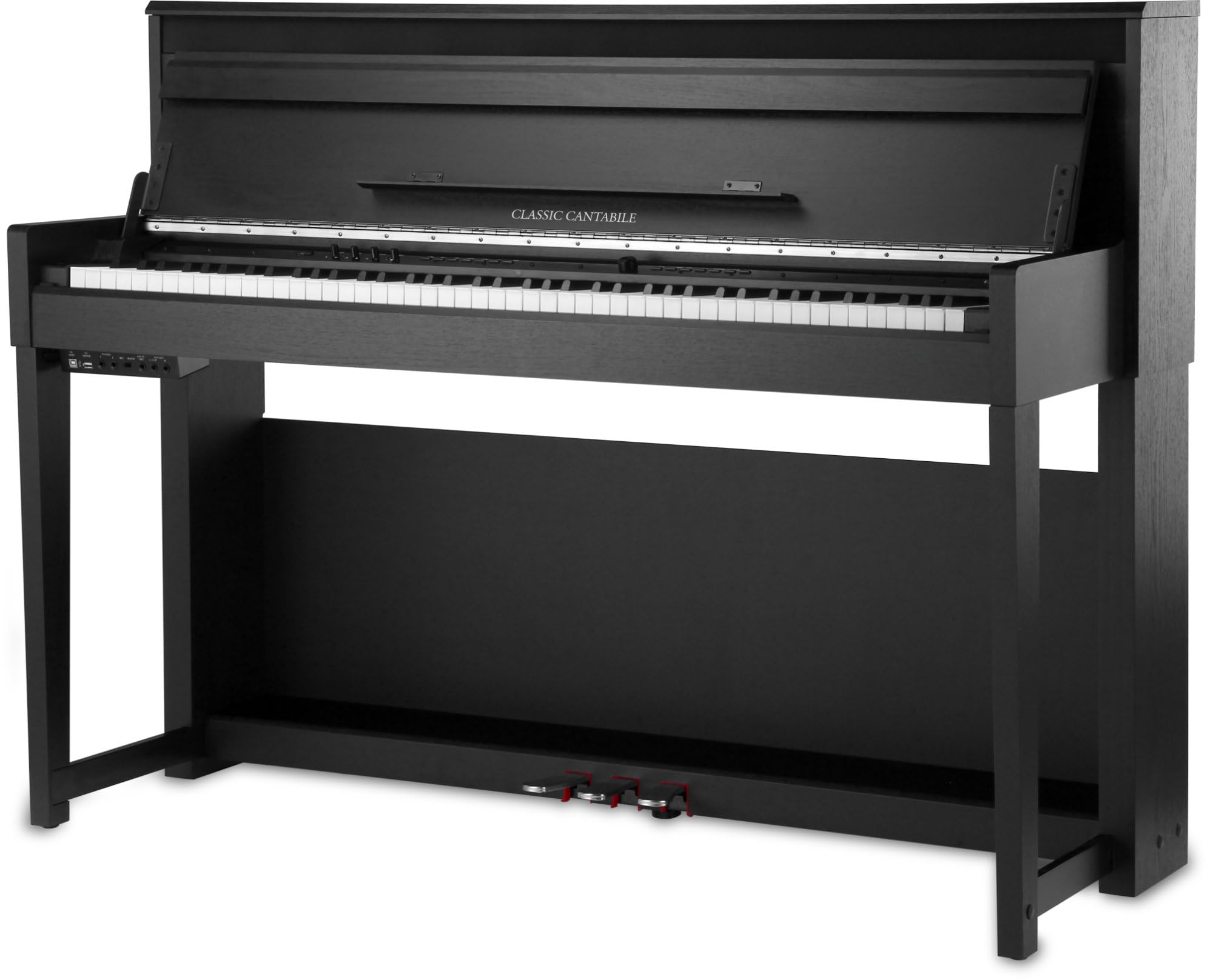 Classic Cantabile UP-1Plus SM Pianoforte Elettrico Verticale Nero Opaco | Tastiera composita con tasti Ivory-Touch riempiti in legno massello, 88 tasti pesati con tastiera Graded Hammer, 7 1/4 ottave