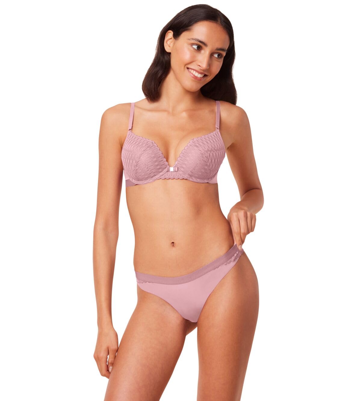 Triumph Women's Sunrose Pink Aura Spotlight T High Leg String Underwear, 10