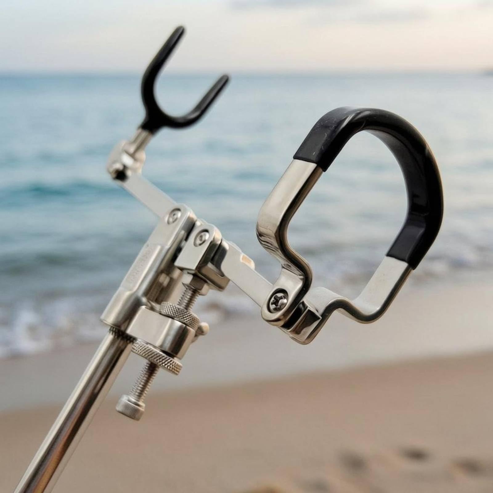 Porta Canna da Pesca Regolabile Stabile Supporto Canna in Acciaio Inox Antiruggine Attrezzatura Sportiva per Pescatori, Riva, Fiume, Lago