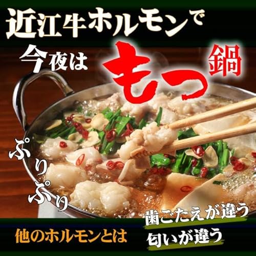 かねきち 近江牛もつ鍋セット[ホルモン・豚バラ各300g・鍋スープ](3〜4人前)