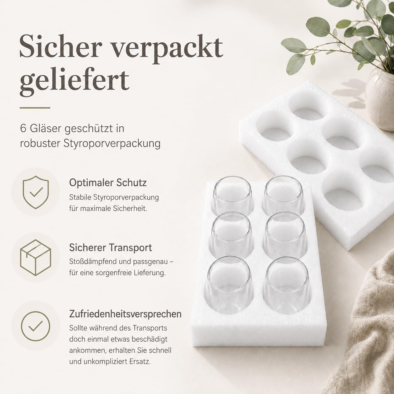 LAPRESO® Latte Macchiato Gläser doppelwandig 6er Set 450ml - Doppelwandige Gläser modernes Design Cappuccino Tassen Teegläser aus Borosilikatglas