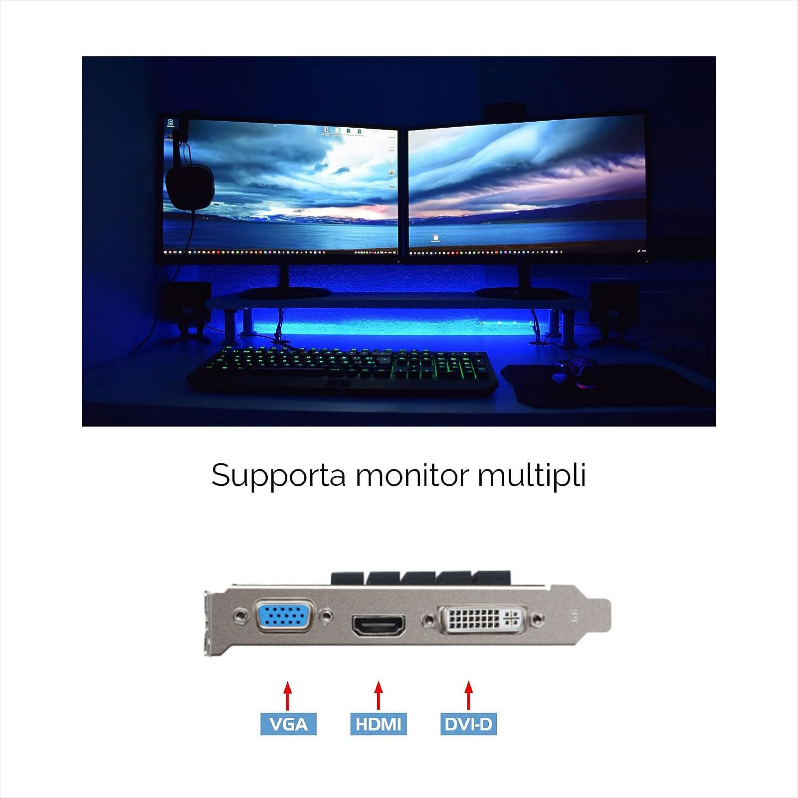 Nuwo Scheda Grafica GT730 GT 730 4 GB DDR3 64 bit 902MHz, Scheda Video GPU per PC, DVI, HDMI, VGA, PCI Express 2.0, Supporta DirectX 11, Bulk