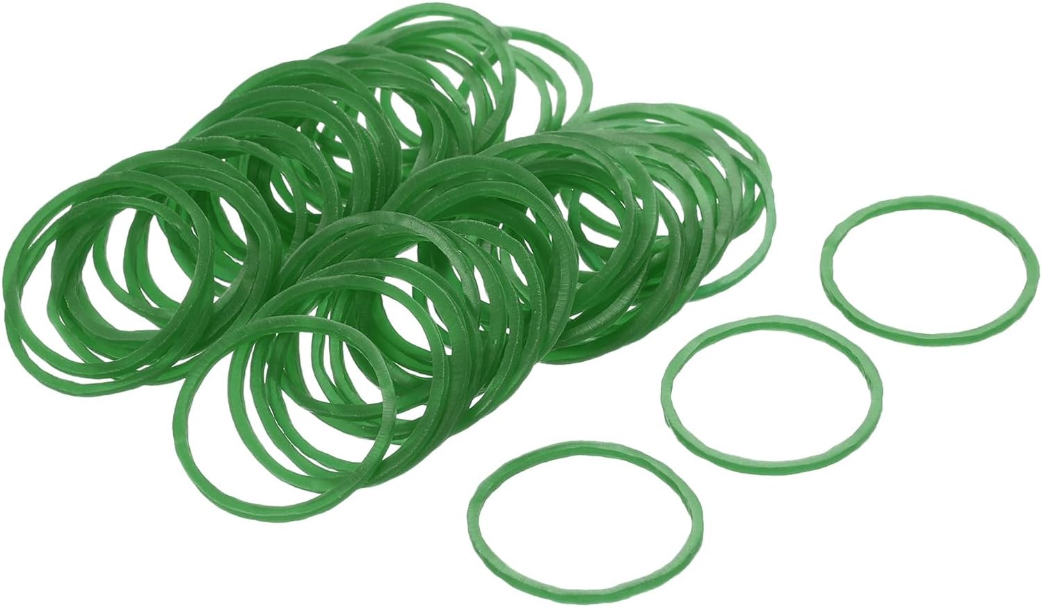MECCANIXITY 100 Pack Rubber Band Stretchable Rubber Elastic Band White 60mm x 1.4mm Hair Rubber Bands for Home Office
