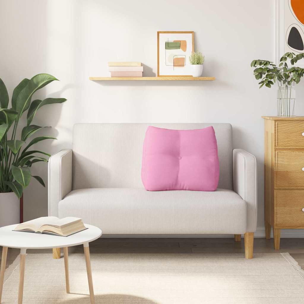 Cuscino per schiena rosa, 60 x 24 x 50 cm, tessuto in velluto, imbottitura ergonomica in poliestere, per divano, letto, uso interno, pezzo unico