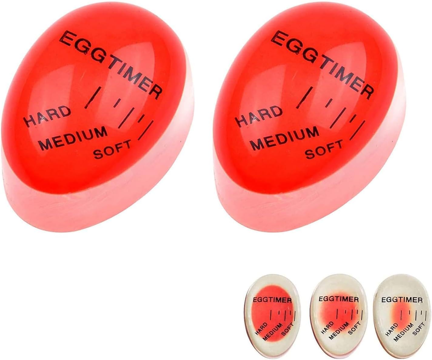 Egg Timer 2 Pieces Egg Colour Change Timer Discolouration for Boiled Eggs Display Hard Medium Soft Infinite Reusable for Eggs for Breakfast